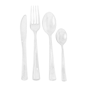 5.5g poids lourd <span class=keywords><strong>argent</strong></span> couverts jetable couteau en <span class=keywords><strong>plastique</strong></span> PS <span class=keywords><strong>fourchette</strong></span> et cuillère emballés individuellement couverts Kits couverts argenterie - Product Image 2
