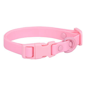 Nuevo collar de perro de PVC de color macarrón impermeable, resistente a las manchas y fácil de limpiar Collar ajustable para mascotas. - Product Image 5