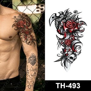 Stock di Body Art donna nuda trasferimento acqua popolare bella stampa a colori temporanea con inchiostro finto fiore rosa tatuaggi tribali - Product Image 2