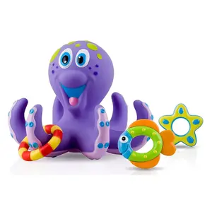 Недорогая Экологически чистая игрушка в виде кольца, Нетоксичная игра для малышей, забавные детские игрушки-осьминоги для ванной