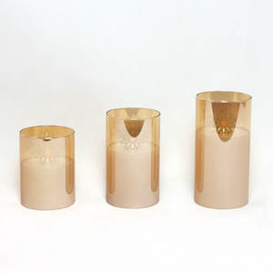 Bougie pilier en verre sans flamme à piles LED avec télécommande Décoration de bureau Maison Mariage Veilleuse Vente en gros - Product Image 6