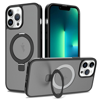 Pour Iphone 12 Pro Max chine anneau en métal magnétique porte-raquette couverture mat peau sentiment étuis de téléphone portable pour Iphone 13 Pro Max