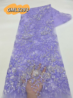 Tissu en dentelle à paillettes de luxe de haute qualité, broderie de paillettes de luxe, tissu en dentelle à perles pour robe de soirée, robe de fête, robe de mariée