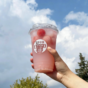 Copos de Plástico PET Transparentes Descartáveis para Bebidas Frias com Tampa, Personalizados com LOGO, Atacado, 8, 10, 12, 14, 16, 32 oz - Product Image 1