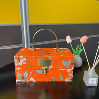 Vergoldetes Blumenmuster, Hochwertige Umweltfreundliche UV-Bedruckte Tragbare Hochzeits-, Brautjungfern-, Geburtstags- und Kerzengeschenkverpackung