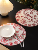 Sets de table de Noël Tabletex, dessous de plat ronds de 38 cm, écologiques, lavables, en PVC antidérapant, résistants à la chaleur, pour la cuisine
