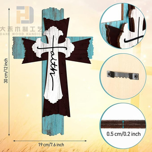 Rustikale Holzkreuz-Wanddekorationen mit Mehrschichtigem Verwittertem Look Spirituelle Holzskulptur Kreuz für Wohnraumdekoration - Product Image 2