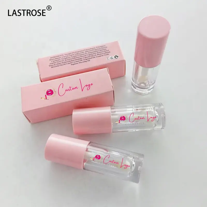 Groothandel Luxe Roze Lipgloss Tubes Lege Private Label Lipgloss Tubes En Verpakking Met Grote Borstel Grote Toverstaf