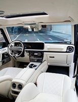 Ensemble complet d'accessoires sur mesure pour Mercedes Benz Classe G G500, housses de siège de voiture 5 places en cuir véritable, coussin de siège avant et arrière