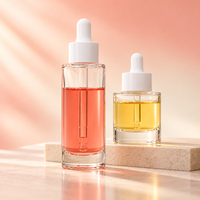 Botol Kosmetik Silinder Kaca Tebal Ramah Lingkungan 50ml 60ml Kosong untuk Serum Minyak Esensial dengan Pipet dan Sablon