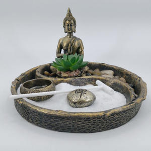 Estatua de Buda Ecológica de Alta Calidad, Miniatura de Jardín <span class=keywords><strong>Zen</strong></span>, Adorno de Mesa para Interiores, Estatuas de Resina de Estilo Budista que Representan la Paz - Product Image 4