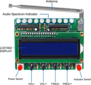 ชุดบัดกรีแบบทำมือวิทยุ FM 87 - 108MHz, แฟลช LED, สำหรับการปฏิบัติและลำต้น, ของขวัญที่ยอดเยี่ยม - Product Image 5