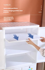 Ours mignon Tiroirs de rangement en plastique à 5 couches Organisateur d'<span class=keywords><strong>armoire</strong></span> en PP pour la garde-robe de bébé Vêtements pour enfants Literie <span class=keywords><strong>Maison</strong></span> Salon - Product Image 6