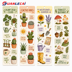 Custom Botanical Sticker Set Watercolor Wildflower <strong>Mushroom</strong> Cactus Plant Design Die Cut Art Stickers for Scrapbook Laptop Gift - Product Image 1