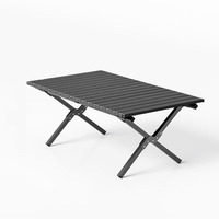 Table de camping pliante moderne en métal de haute qualité, portable, en acier au carbone, pour plage et pique-nique, pliable et enroulable