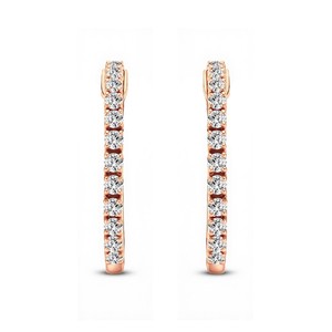Pendientes de Aro Finos con Diamante Cultivado en Laboratorio de 1.08 Quilates, Plata de Ley 925, Titanio, Oro de 10K, 14K, 18K, Joyería Fina de Lujo - Product Image 2