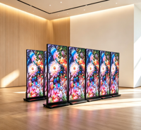 Écran d'affichage LED vertical léger et mobile, signalétique numérique intérieure réglable en hauteur pour les magasins de détail