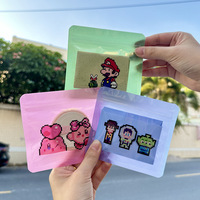 50 PCS/lot Sacs en plastique transparents pour bijoux, mini sacs refermables à fermeture thermique, motif dessin animé