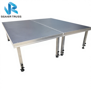 Portable Aluminum Alloy Stage Deck Simple Mobile T-Round Stage with Lift Function for Exhibitions and Shows - Product Image 1