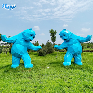 Una gran estatua histórica en el centro comercial una estatua de oso de metal pintado de acero inoxidable - Product Image 1