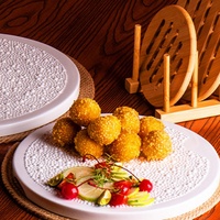 Assiettes rondes en céramique blanche nordique et vaisselle de mariage, service de table en porcelaine pour restaurant, vaisselle en céramique blanche