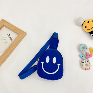 6 renk toptan sevimli Mini gülümseme yüz desen kız şeker renk Crossbody çanta bel çantası çanta bebek göğüs çantası - Product Image 6