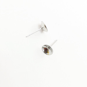 Stainless Steel <b>Earring</b> Pins Round Convex Pearl Setting DIY Jewelry Accessories For <b>Earring</b> Making - Product Image 3