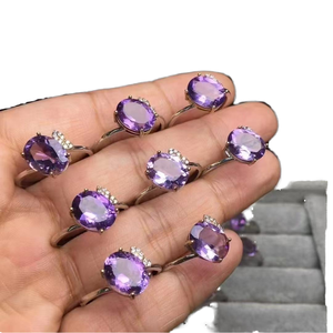 Moyu Jewelry S925 Sterling <b>Silver</b> Gold Plated Amethyst Gemstone <b>Ring</b> Trendy Everyday Wear Women's Custom Wholesale - Product Image 1