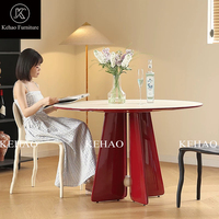 Table à manger ronde, style minimaliste français vintage, table à manger ronde de luxe légère