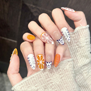 Faux ongles à presser faits main en gros, motif Saturne rouge, dégradé estival, strass 3D, luxe, réutilisables, personnalisables OEM ODM - Product Image 1