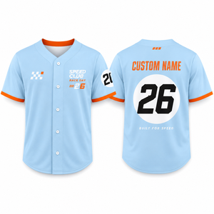 Camiseta de Béisbol de Secado Rápido y Transpirable para Hombre, Diseño Gráfico Personalizado, Cierre de Botones, Manga Corta, Uniforme para Día de Carreras de Motorsport - Product Image 2