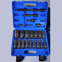 Jeu de clés à douilles à cliquet Evian 50 pièces, 1/2 pouce, métriques, profondes et courtes, pour réparation et entretien automobile, boîte à outils manuelle