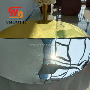 Vente flash - Décoration de table de mariage - Fête - Table ronde en acrylique miroir de 1,5 m - Housse de table ronde argentée - Product Image 3