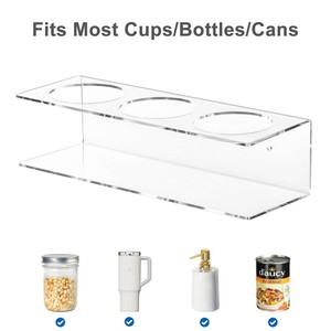 Wall Mounted Acrylic Water Bottle Organizer Rack Tumbler Cup Can Storage Holder for <strong>Kitchen</strong> <strong>Pantry</strong> and Bathroom - Product Image 3