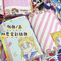 Cuadernos de dibujos animados bonitos de Anime japonés Sailor A5 al por mayor, manuales de páginas a todo Color, cuadernos portátiles para estudiantes y niños