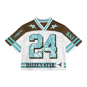 Daizen Star Men's White Mesh Football Jersey V-Neck Short Sleeve Number 24 Silk Screen Printed Breathable Regular Fit Adult 100% - Product Image 1