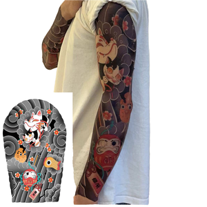 Tatuaje Temporal de Diseño Tribal Moderno y <span class=keywords><strong>Sexy</strong></span> para <span class=keywords><strong>Hombre</strong></span>, Color Blanco, de Larga Duración (2 Semanas), para Brazo Completo, Transferible al Agua - Product Image 1