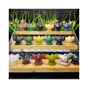 Wholesale natural crystal crafts mini carvings crystal carvings as present for children
