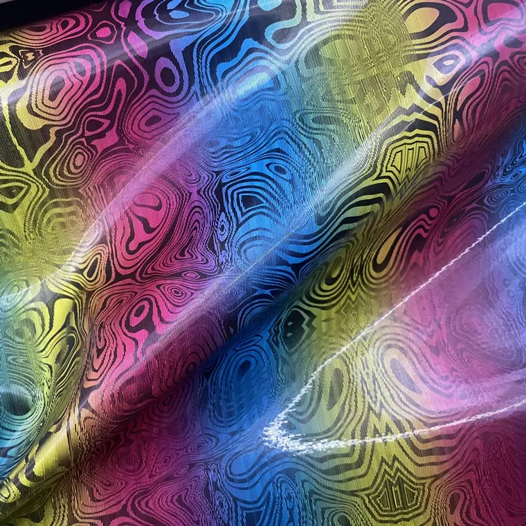 Bolsa para vestuário, 3d laminado rexine floral impresso arco-íris cor sintética pu