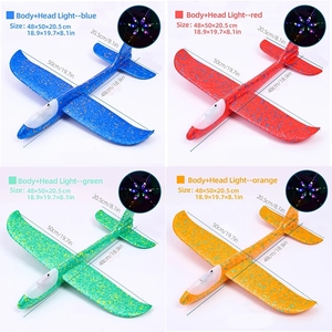 Aeroplano giocattolo in schiuma EVA con LED da 48 cm, aliante da lancio manuale, modello fai-da-te, aeroplano acrobatico per bambini, per esterni - Product Image 6