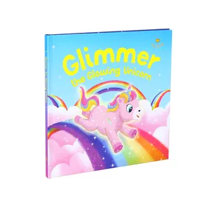 La stampa a colori luccica il luminoso libro unicorno che pubblica libro illustrato per bambini con copertina rigida