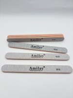 Lime à ongles zébrée grise double face 100/180 grains, lime à ongles professionnelle pour manucure, polissoir à ongles personnalisé avec logo pour salon de manucure