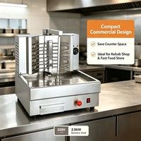 Machine à shawarma électrique à tête unique 2,7 kW 220 V, équipement de grillade pour restaurant, petite machine à shawarma