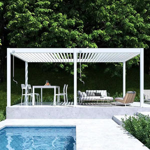 Pérgola Bioclimática de Lujo para Exteriores, Impermeable, Motorizada, con Persianas de Aluminio y Vidrio para Patio y Balcón - Product Image 3
