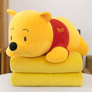 Gấu Pooh Khâu Tùy Chỉnh Lông Cừu Sang Trọng Phim Hoạt Hình Đồ Chơi Sang Trọng Ném Chăn 2-Trong-1 Nap Chăn Cho Bộ Quà Tặng - Product Image 3
