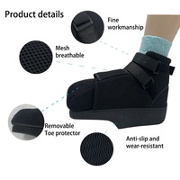Chaussure post-opératoire montante pour décompression de l'avant-pied, avec protection d'orteil amovible, tige respirante en maille 3D, fermeture auto-agrippante unisexe à la cheville