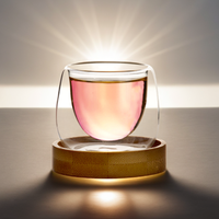 Petites tasses à eau Offre Spéciale transparentes à double paroi et résistantes à la chaleur avec verre à haute teneur en borosilicate