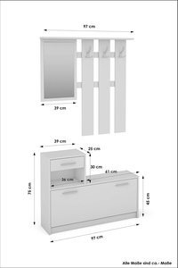 Design semplice in legno cassettiera <span class=keywords><strong>con</strong></span> <span class=keywords><strong>scarpiera</strong></span> pensile armadio da corridoio <span class=keywords><strong>con</strong></span> ripiano set di guardaroba <span class=keywords><strong>con</strong></span> specchio - Product Image 6