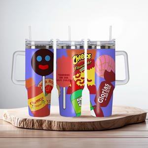 Botella de Agua de Acero Inoxidable de 40 oz de Doble Pared con Asa, para Viajes, con Diseño Personalizado de <span class=keywords><strong>Dulces</strong></span> Mexicanos de Buena Calidad - Product Image 5