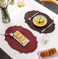 Napperon en cuir PU rétro européen Tapis de table de salle à manger étanche